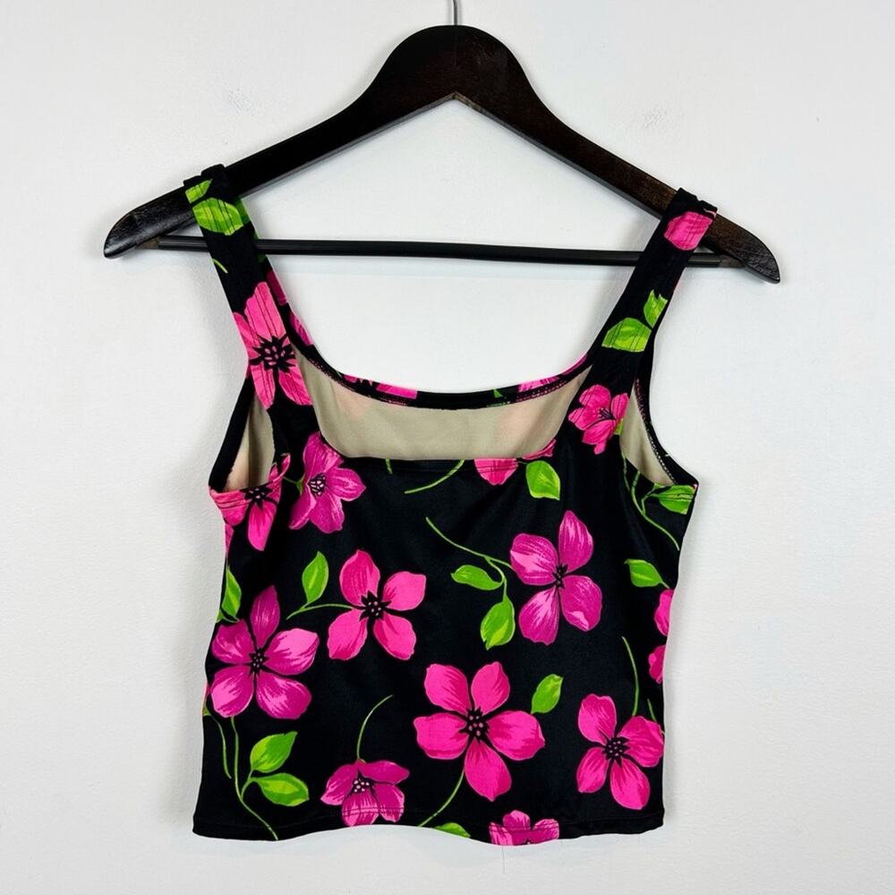 Catalina Black and Pink Floral Swim Top - Picture 5 of 5